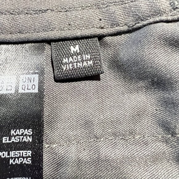 UNIQLO Women's Gray Utility drawstring cropped trench coat Jacket Sz M 97%Cotton - Picture 8 of 12